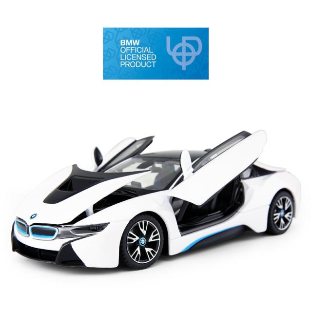 RASTAR 라스타 BMW i8 스포츠카 합금 자동차 모델 장식품 시뮬레이션 원래 공장 인증 컬렉션, 하얀