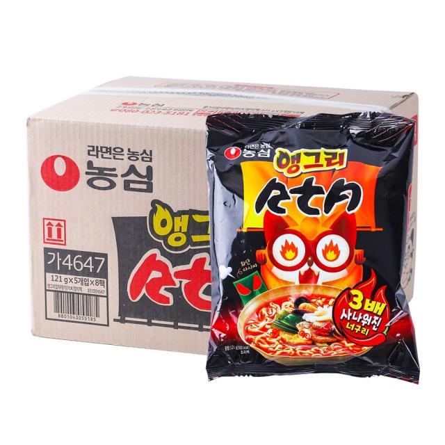 앵그리 너구리 RtA 121g 40입 사나워진 매운 라면, 단일상품