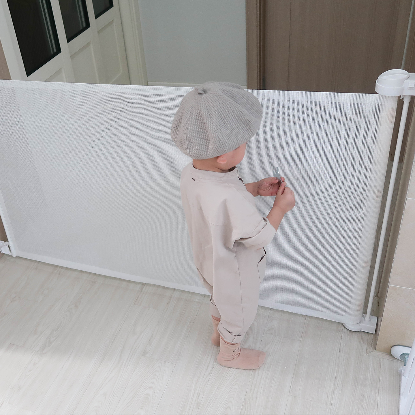 Uddyu 어뜌 안전문 롤 아기 안전문 유아 어린이 펜스 접이식 울타리 화장실 ㄱ자