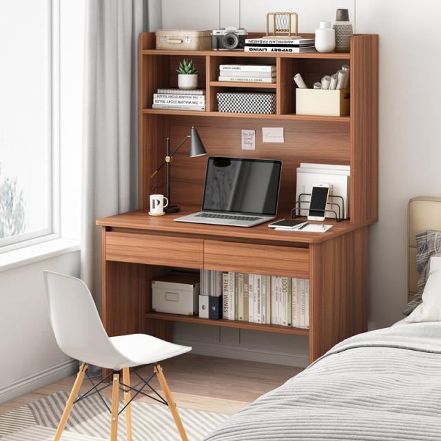 콤비네이션 가정용 싱글 심플 모즈 학습서 사무실 작업테이블 탑 컴퓨터선반, 80CM 라이트 호두 다원화 수납 전