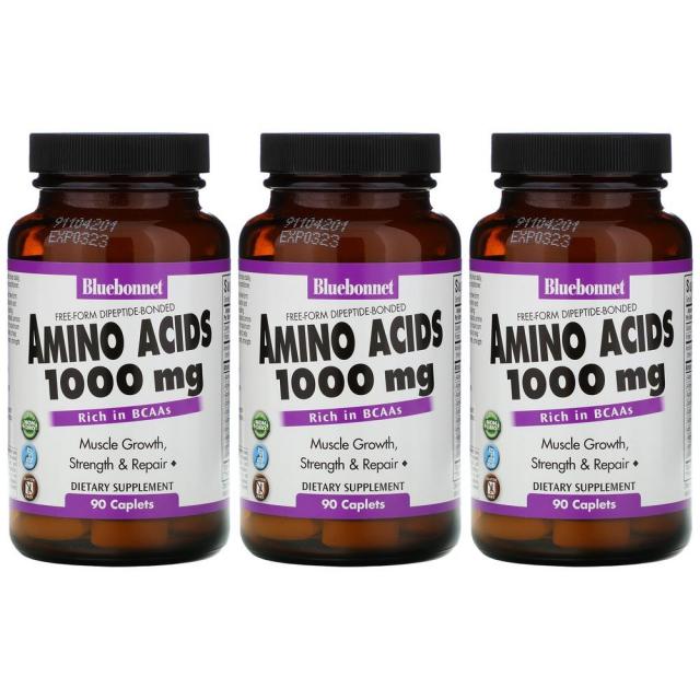 블루보넷 아미노산 캡슐 3000mg 복합체 베지캡슐 90정 글루탐산 함유 3개, 1개, 기본