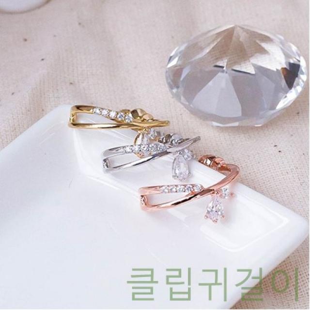 GJW5DE188 안뚫은귀걸이 귀걸이 나사형귀걸이 귀찌 스프라우트 스프 클립 논피어싱 링 버튼귀걸이 나사 귀걸이 White 외 3가지옵션