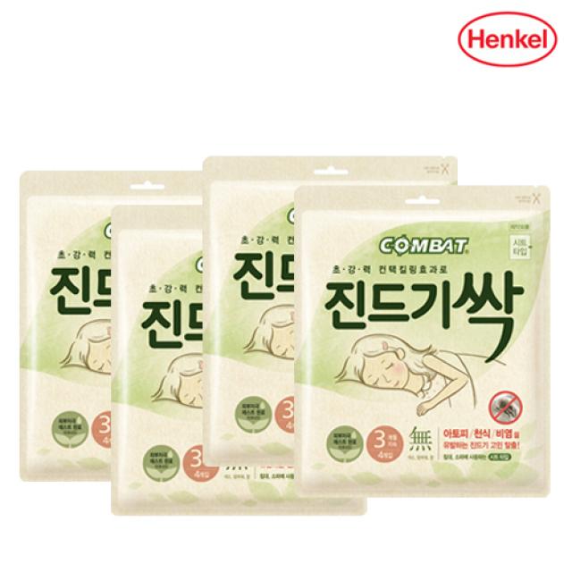 컴배트 진드기퇴치 진드기싹 시트 (4개입)x4개, 1세트