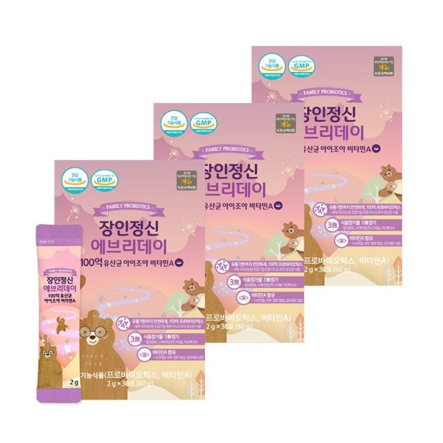 장인정신에브리데이 장인정신 에브리데이 100억 유산균 비타민A (30포) 3박스, 30포