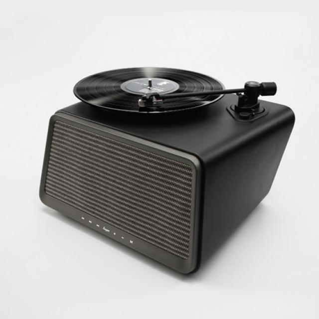 빈티지 턴테이블 哟 HYM-SEED black rubber recorder Bluetooth audio fever vintage modern gramophone LP 唱 machine beyond jo-626255500635, 한정판을 넘어서다one size