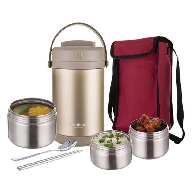 Glasslock 304 스 테 인 리 스 강 보온 재 팬 1.7L 진공 스 테 인 리 스 작열 방지 대 용량 학생 도시락 보온병 (금색) GTL 6298 - G