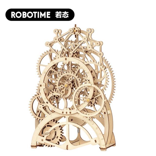 로보타임 Robotime 우드조립 메카니컬 기어 비행선 3D 입체퍼즐 키덜드 친구선물, LK501 일정 진자 시계, 입체퍼즐개