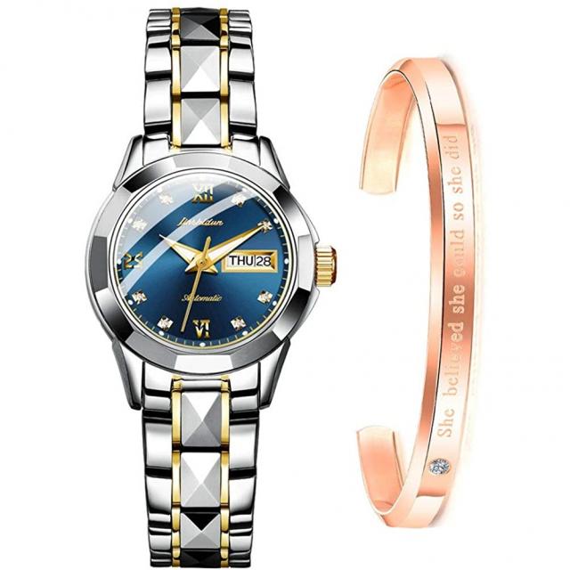 스위스 BRAND 다발 내분비선 성신 생물 여성들. AUTOMATIC MECHANICAL WATCH SAPPHIRE 크리스탈 BUSINESS DRESS TUNGSTEN