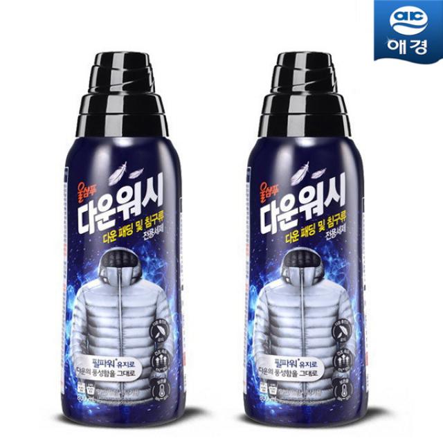 애경 울샴푸 다운워시 다운 패딩 침구류 전용세제 800ml, 2개