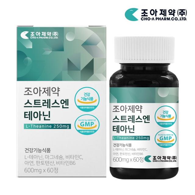 조아제약 스트레스엔 테아닌 6종기능성 긴장완화, 1개, 600mg x 60정