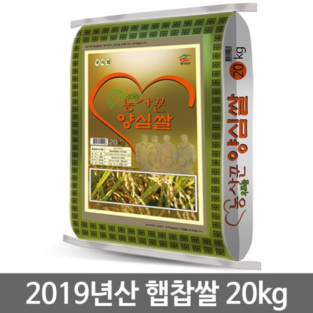 농사꾼 양심쌀 2019년 햅찹쌀 20kg 찹쌀 1포