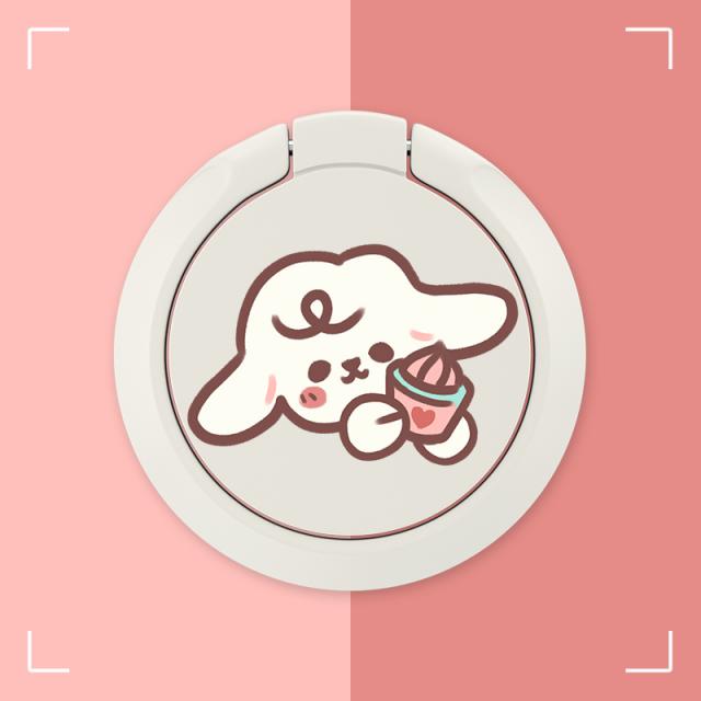 Jun.08 5번 휴대폰 거치대 귀여운 캐릭터 케이스 거치대 반고리 아이보리 남녀 커플 ins 게으름뱅이낙착방지식 회전 셀카 추극 마그네틱 토끼 낱개Z, 5_[아이보리 - 복숭아 꿀단지 양 지지대] 컬 렉 션