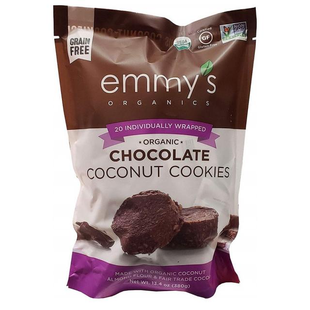 Emmys Organics Chocolate Coconut Cookies 에미스 유기농 초콜릿 코코넛 쿠키 13.4oz X 2세트 1개