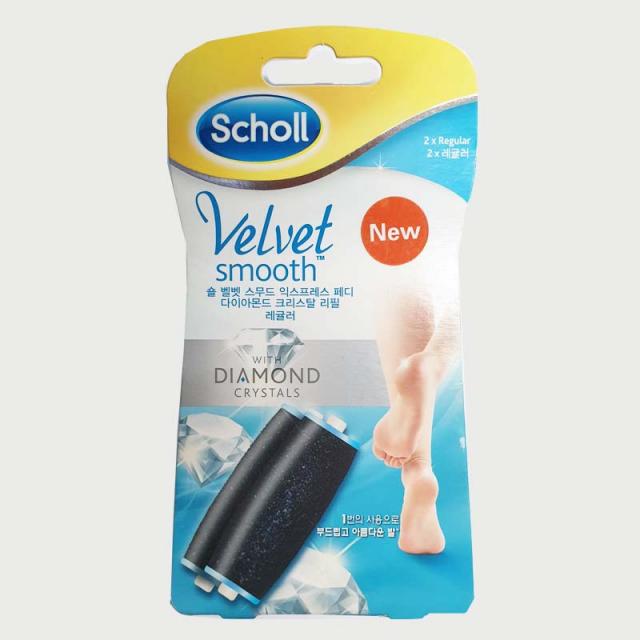 정품 Scholl 숄 벨벳 스무드 익스프레스 페디 다이아몬드 크리스탈 리필 발각질제거 레귤러 2P 즉시발송