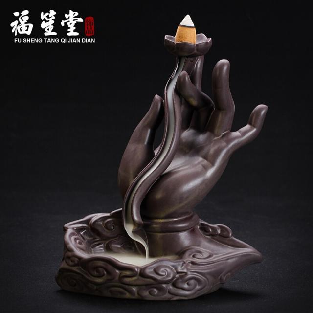 복 생 당 창의 연화 불 수 거꾸로 향로 도자기 향향 침향 추 향향 좌 향로 감상 탑 향 구 실내 훈향 거실 장식품 [연꽃 불 수] 에 역류 향 알 30 개 (5 가지 맛) 을 증정 합 니 다.