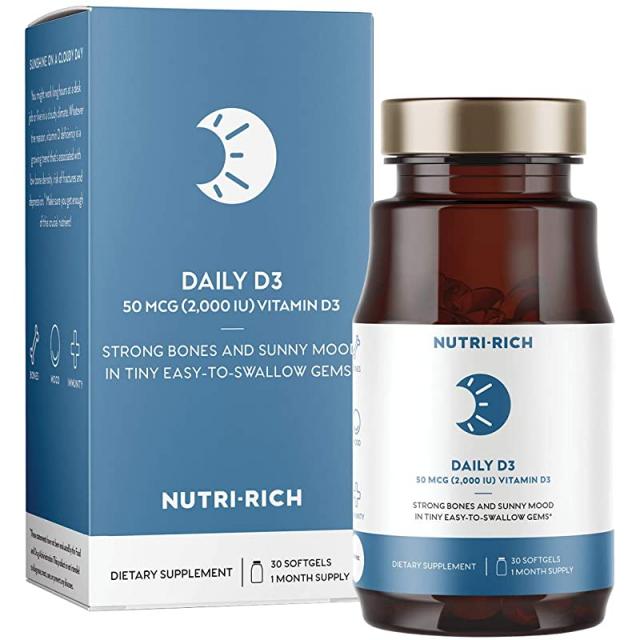 개선된 무드 건강 스트롱 본즈 앰프 더 나은 면역성 콩 프리 30 소프트겔을 위한 Nutri Rich D3 2000 IU 50 mcg의 일일 비타민 D, 상세페이지 참조, 상세페이지 참조