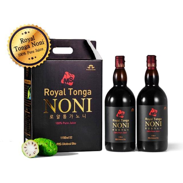 로얄통가노니 2병세트 노니원액 노니주스 프로제로닌 폴리페놀 천연미네랄 비타민 노니과립 꼭두서니과 과채주스 발효 숙성 원액 건강주스 건강즙 가족 건강간식 명절선물, 2병, 1150ml