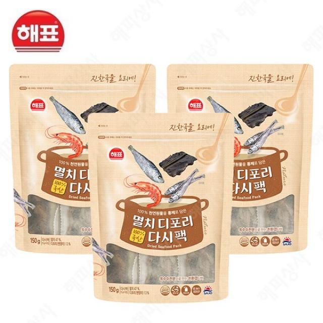  해표 멸치디포리 다시팩 150g X 3개 15g X 10입