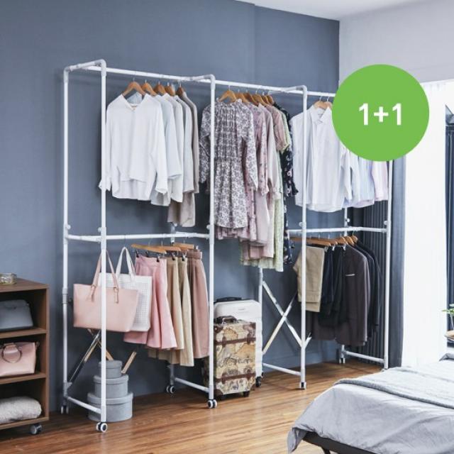 [KT알파쇼핑]까사마루 멀티 키다리 행거 1+1세트, 화이트