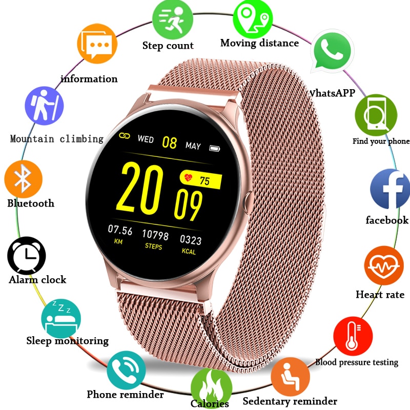 LIGE 새로운 여자 똑똑한 시계 여자 smartwatch 방수 스포츠 적당 추적자 심박수 혈압 감시자 LED 색깔 스크린|스마트 시계|, 1개, 단일, 단일