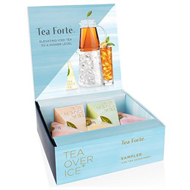 차 포트 홍차 녹차 허브 티 화이트 티 5 팩 박스 Tea Forte TEA OVER ICE Sampler Pitcher-Size Iced Tea Infusers - B, 1set