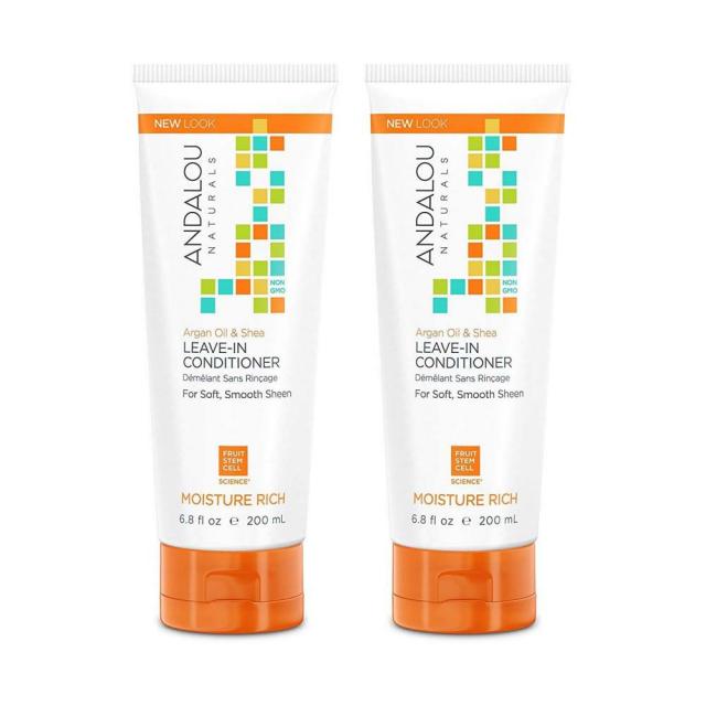 안달로우스 내츄럴스 Andalou Naturals Argan Oil Plus & Shea Leave-In Conditioner 아르간 오일 시어 컨디셔너 6.8 Fl.oz(200ml) 2팩, 1세트