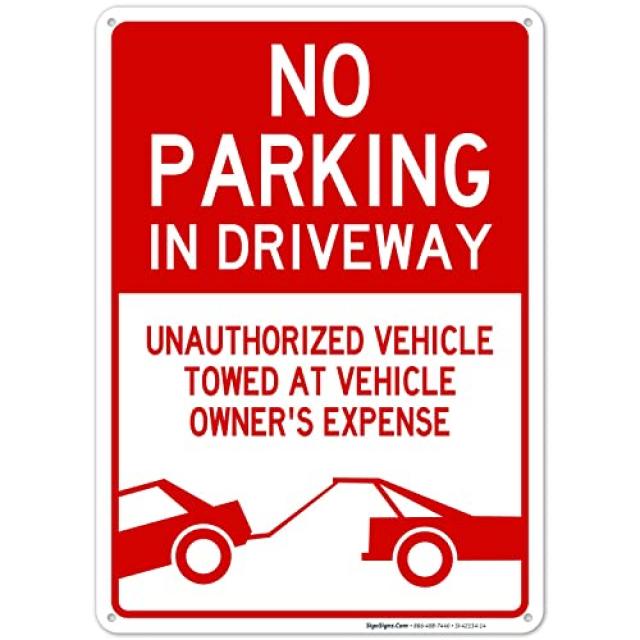 NMT 진입로 표지판에 주차 금지 승인되지 않은 차량은 견인 표지판 10x14 녹 방지 알루미늄 내후성 쉬운 장착 실내 실외 사용 S - P011307V1FZ2HK9, 기본