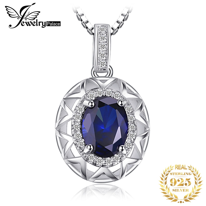 JewelryPalace 사파이어 펜던트 목걸이 제작 925 스털링 실버 보석 초커 진술 목걸이 여성 체인없이|necklace celebrity|necklace deernecklace enamel