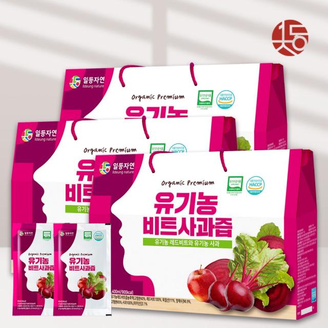 유기농 즙장인 일등자연 레드비트즙 비트사과즙, 80ml, 90포