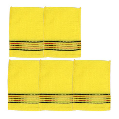 샤바스 고급 때밀이 타월, 노랑, 5개