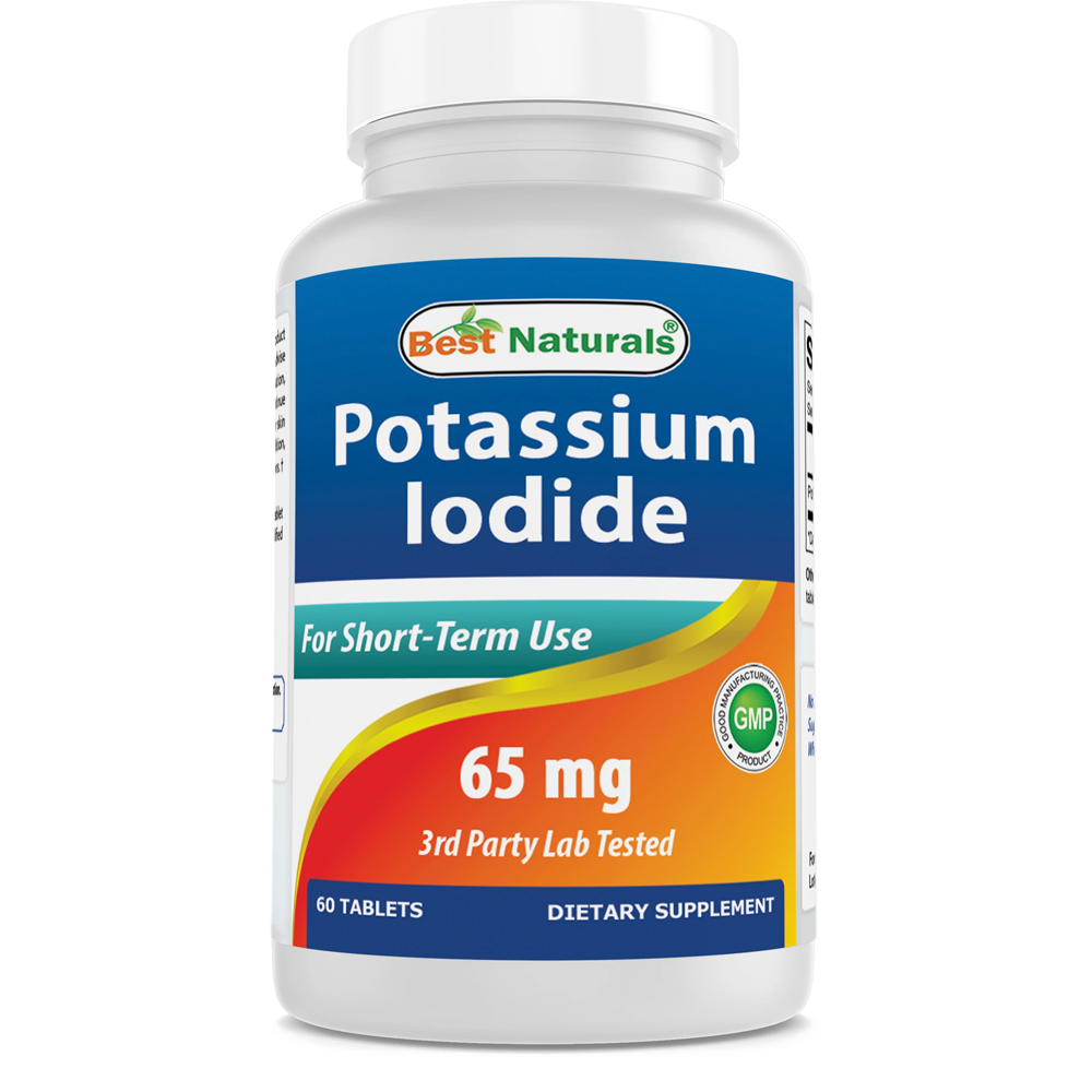 베스트네츄럴스 요오드화 칼륨 65mg 포타슘 요오드 아이오다이드 아이오딘화 Best Naturals Potassium Iodide 타블렛, 1개, 60개입