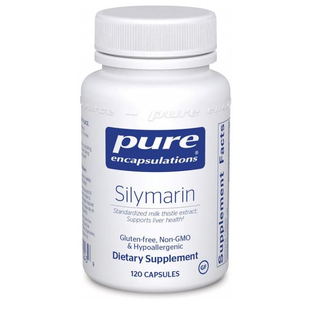 Pure Encapsulations Silymarin Hypoallergenic Supplement 실리마린 밀크 씨슬 저 자극성 보충제 120캡슐, 1팩