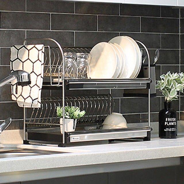 [무료배송] 보물창고 / 스테인레스 2단식기건조대 스텐식기건조대 주방정리용 *8282* 1개