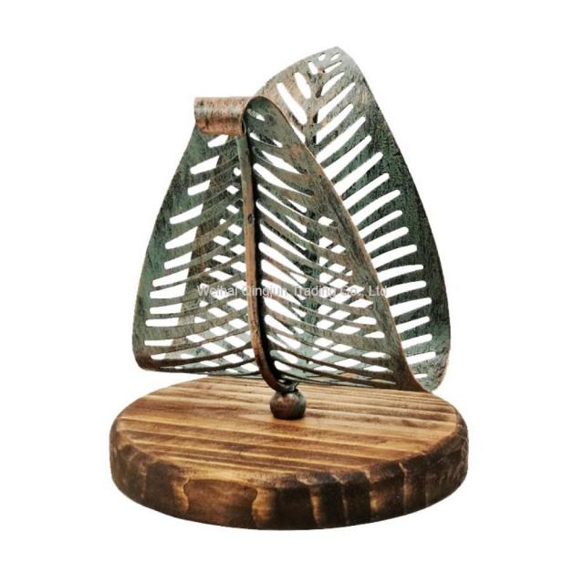 WARM북유럽 원목 철재 나뭇잎 티슈 스탠드 냅킨 수납 꽂이, 해외배송 시일 소요개, C