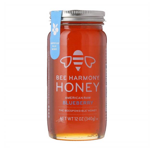 비하모니 Bee Harmony American Raw Blueberry Blossom Honey 아메리칸 러 블루베리 블라섬 허니 340g, 1팩