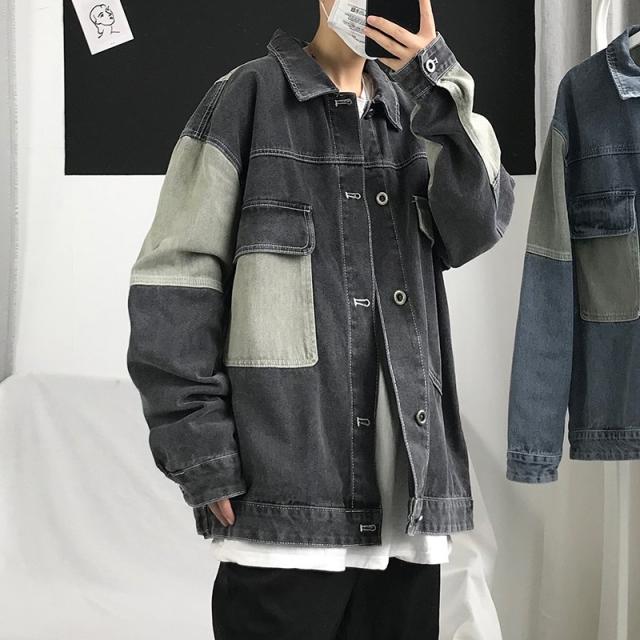 데님점퍼 남자 겨울 가을 고궬 판자루 OVERSIZE 소금 계 카고 드랜드 BF