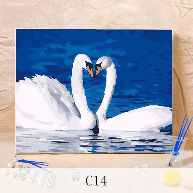 뉴타임즈20 diy 디지털유화 수자채색화 주문자유화 침실거실 장식화 D5E14A10-2, C14 40CM*50CM