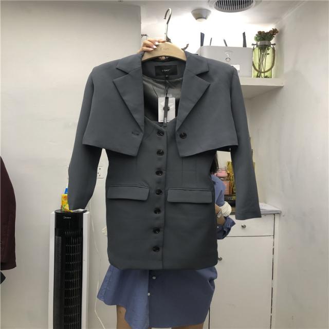 겨울 가을 숏정장 코트 슬림 슬림핏 싱글 버튼 끈나시 뷔스티에원피스 투
