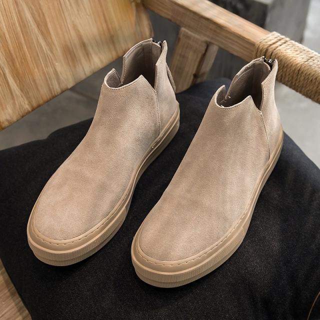 DIPYLON 남성 신발 추동 빈티지 진피 첼시 부츠 남자덧신 인륜 앵클부츠 유스 패션