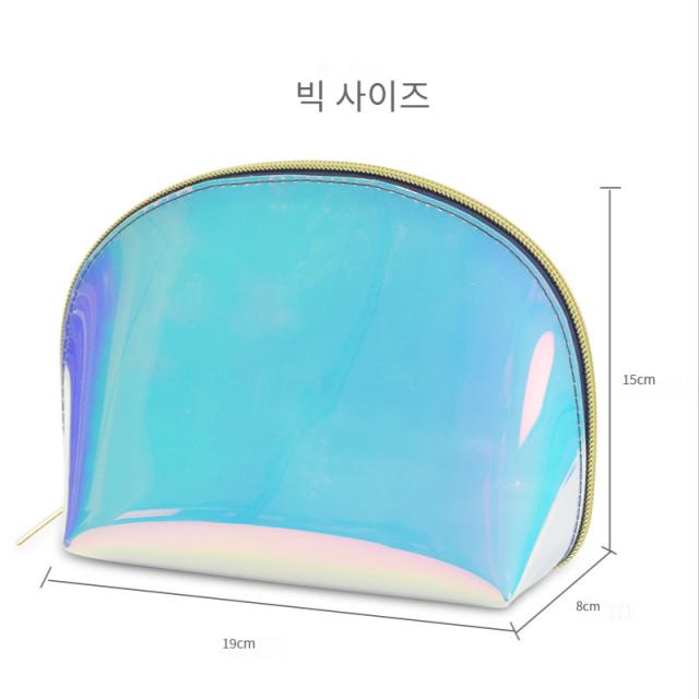 반원 파우치 대용량 간편하다 방수 채색 TPU 수납 가방 여행용 수납가방 화장품파우치 가방 파우치