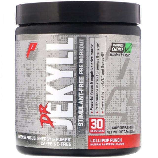 프로섭스 ProSupps Dr Jekyll 각성제 무함유 운동 전 보충제 롤리팝 펀치 225g(7.9oz)