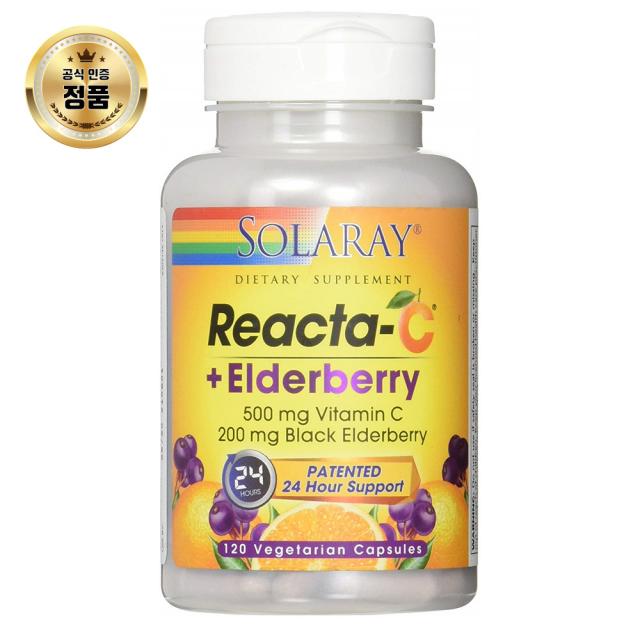 Solaray Reacta-C Elderberry 500 mg VCapsules 엘더베리 V캡슐 120 카운트, 1개입, 1개