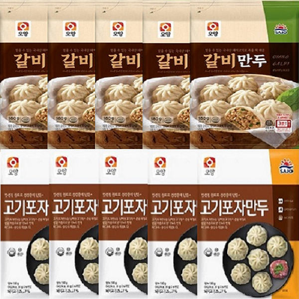 사조 육즙진한 갈비만두+고기 포자만두 10봉, 10개, 180g