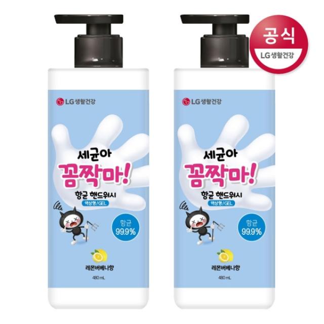 온더바디 온더바디 세균아꼼짝마 레몬버베나향 액상형 핸드워시 480ml x2개, 2개