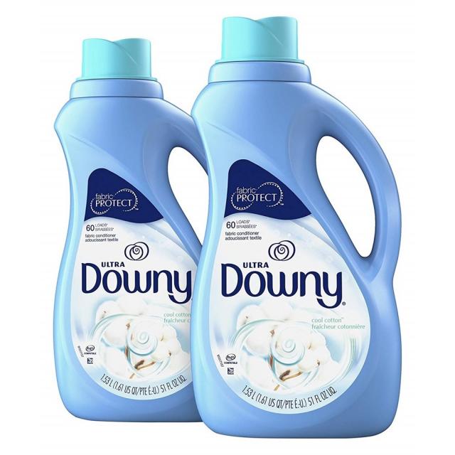 다우니 섬유 유연제 1.53L(51oz) 2개 액상 울트라 쿨 코튼 향 Downy Ultra Cool Cotton Liquid Fabric Conditioner (Fabric Softener) 2 count 51 fl oz each, 1set