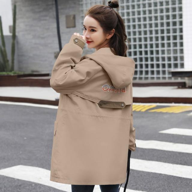 후드코트패션 이팔월 트렌치코트 여성 작은 키 2022 년 봄계절 스타일리쉬 캐쥬얼 슬림핏 하프기장 트렌드 4535010851
