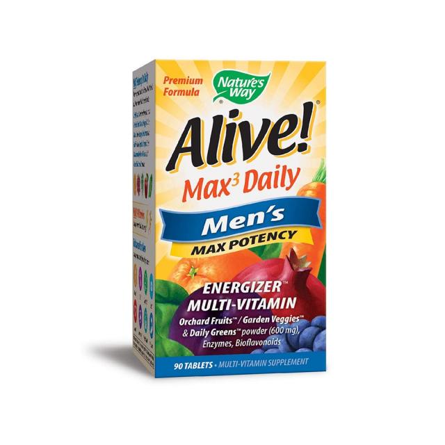 Nature's Way 네이쳐스웨이 얼라이브 맥스3 데일리 남성 멀티비타민 Alive! Max3 Daily Men's 1 130mg 90정, 1개