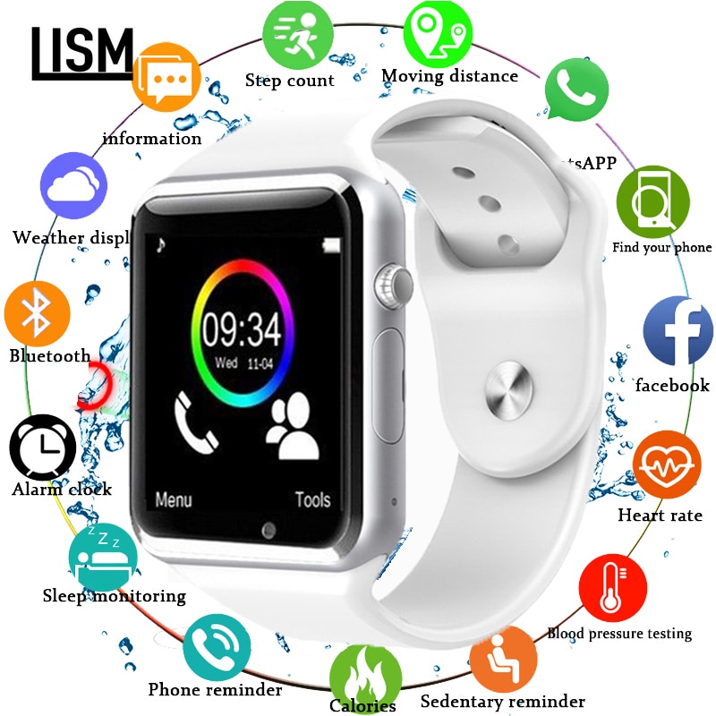 뜨거운 a1 passometer 카메라 sim 카드와 스마트 시계 xiaomi 화웨이 htc 안드로이드 전화에 대한 smartwatch 전화 y1 dz09보다 낫다, 단일, 은