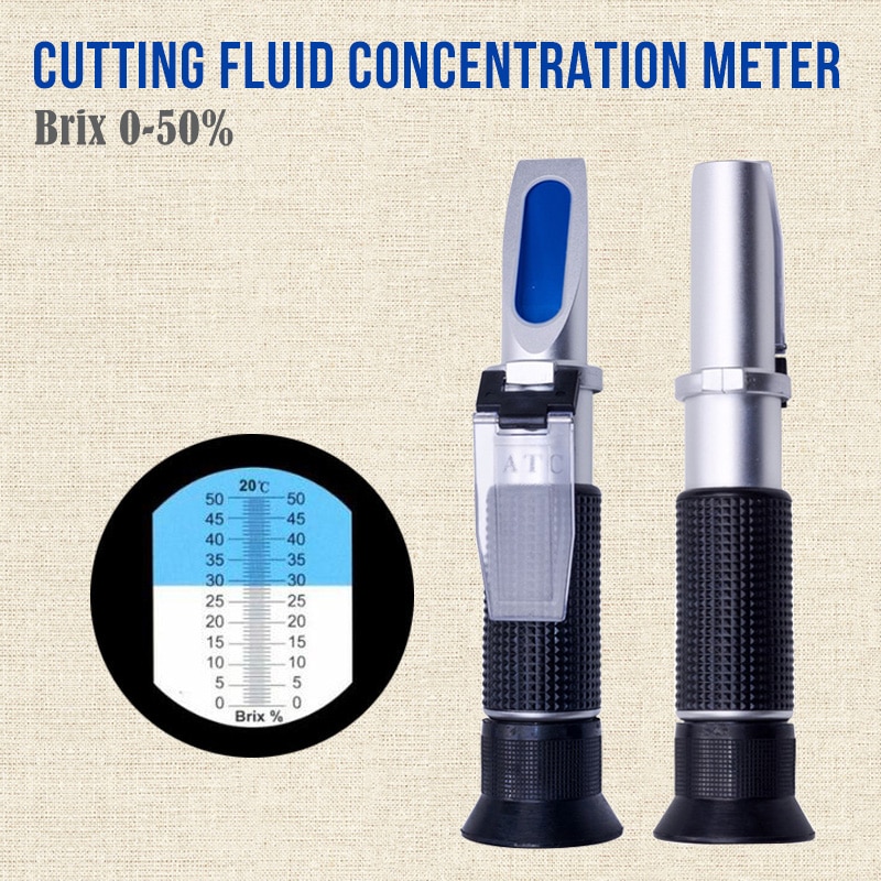 휴대용 절단 유체 밀도 측정기 0 50% 굴절계 절단 유체 농도계 유제 검출기 담금질 액체|concentration meter|liquid liquidliquid detecto, 1개, 단일, 단일