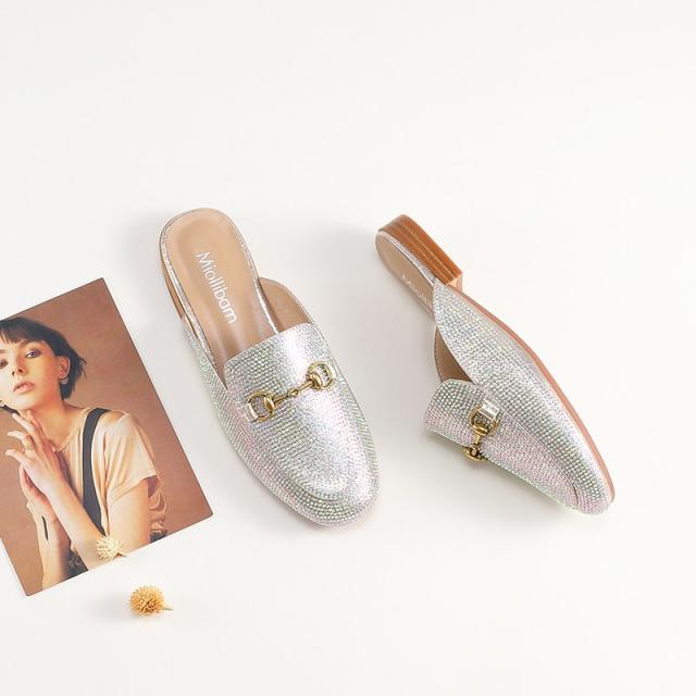 캐쥬얼 말직함 단추 바오터우였다 반 스리퍼 여성 뮐러 신발 INS트렌드 스톤 미끌미끌이 슈즈 인싸템 핫한 여름 아우터